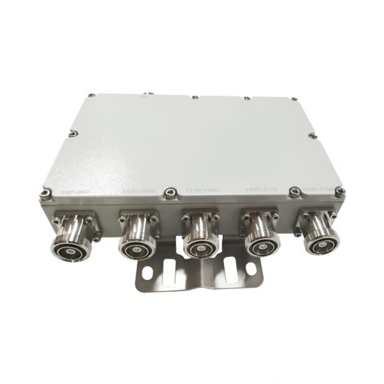90-4000MHz Combinador RF 5 en 1 de bajo PIM | Pentaplexor